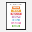 Black frame - Rainbow Days of the Week Educational Print – Bold & Bright Learning Poster - Elena