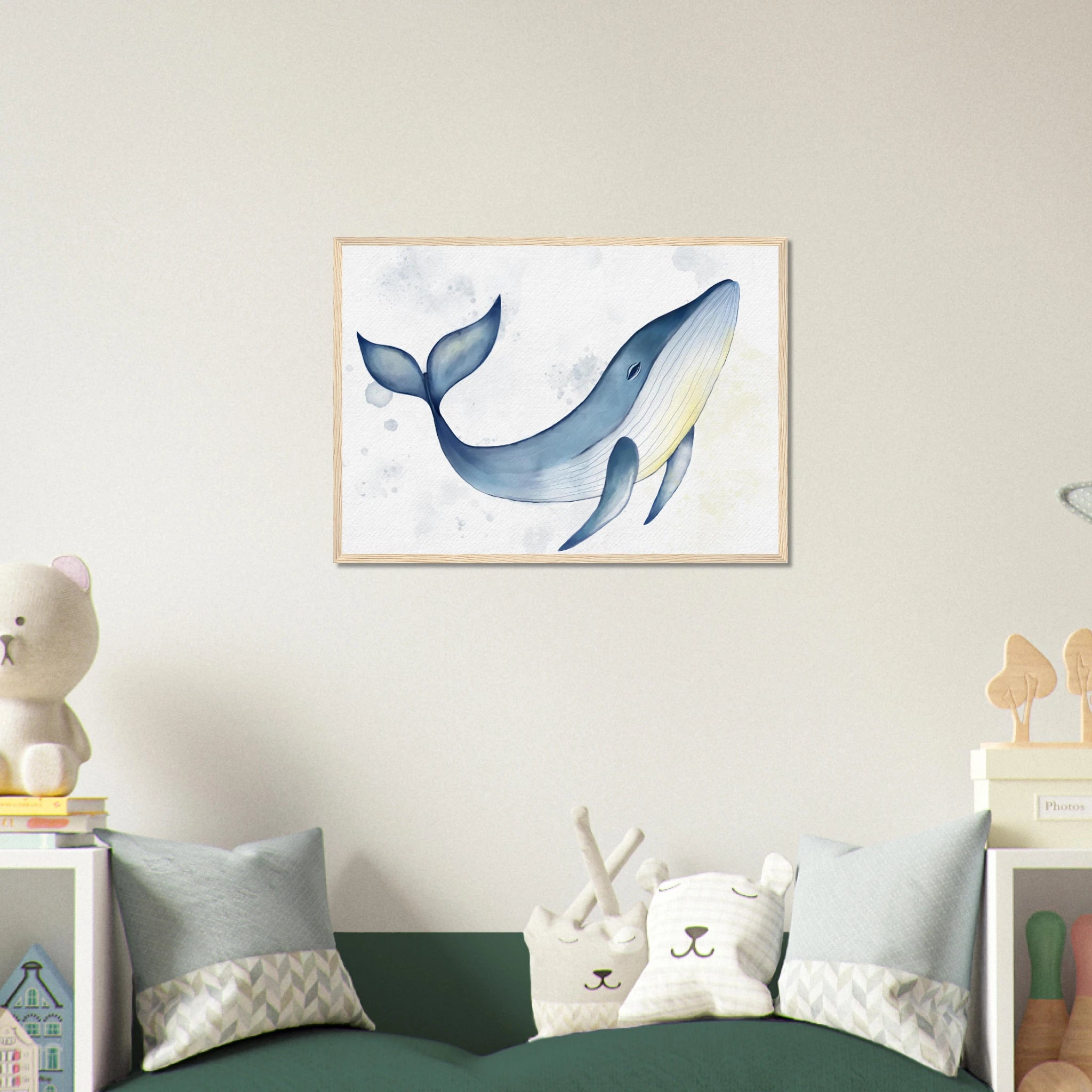 # all-groups - Gentle Whale Nursery Print | Watercolour Ocean Animal Wall Art for Kids - Iris