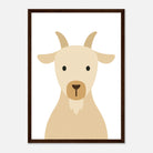 Dark wood frame - Goat – Minimalist Farm Animal Art Print | Nursery or Classroom Wall Poster - Play By Print