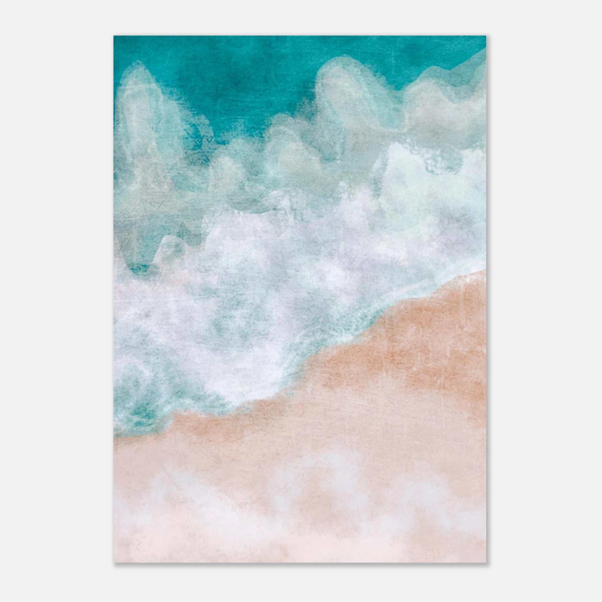 Unframed - Coastal Bliss – Soft Wave Abstract Beach Print - Daisy
