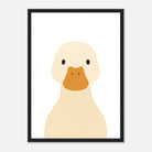Black frame - Duck – Minimalist Farm Animal Art Print | Nursery or Educational Wall Poster - Play By Print