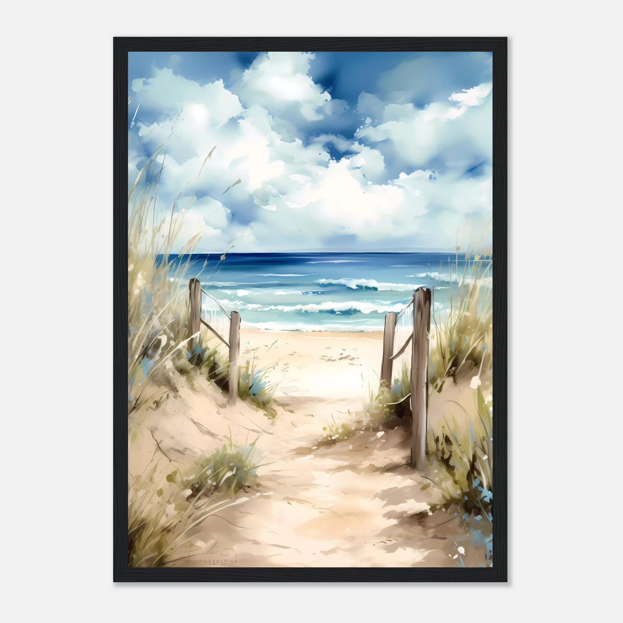 Black frame - Ocean Pathway – Coastal Art Print - Play By Print