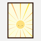 Dark wood frame - Sunshine Rays Nursery Print | Happy Yellow Sun Wall Art by Iris - Iris