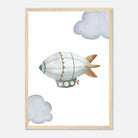 Wood frame - Vintage Airship Wall Art - Olga