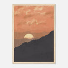 Wood frame - Amber Dusk – Abstract Mountain Sunset Wall Art by Daisy - Play By Print