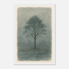 White frame 30x45 cm 12x18″ - Misty Monochrome Tree – Minimalist Landscape Art Print - Play By Print