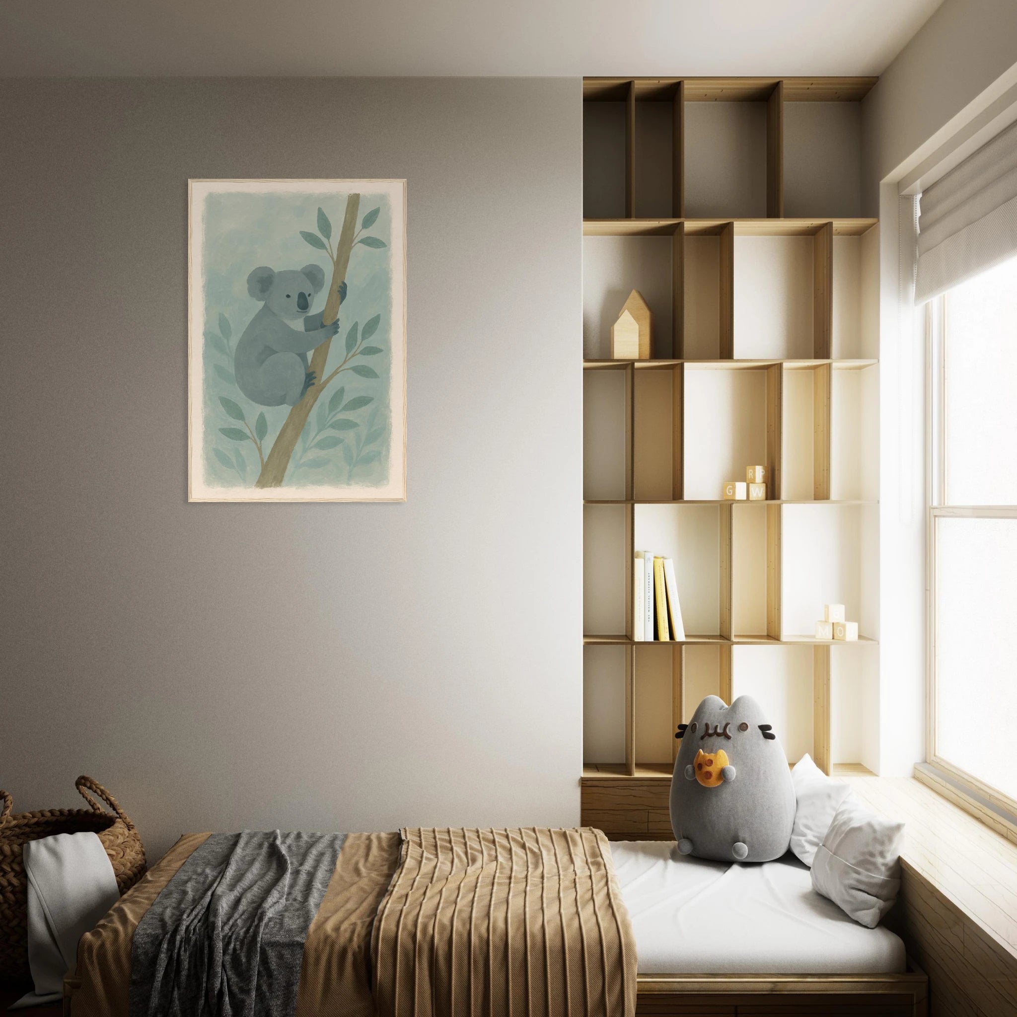 # all-groups - Cuddly Koala in the Eucalypts – Australian Nursery Art Print - Play By Print