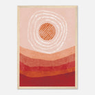 Wood frame - Solar Bloom – Abstract Sunrise Wall Art in Terracotta Tones - Daisy