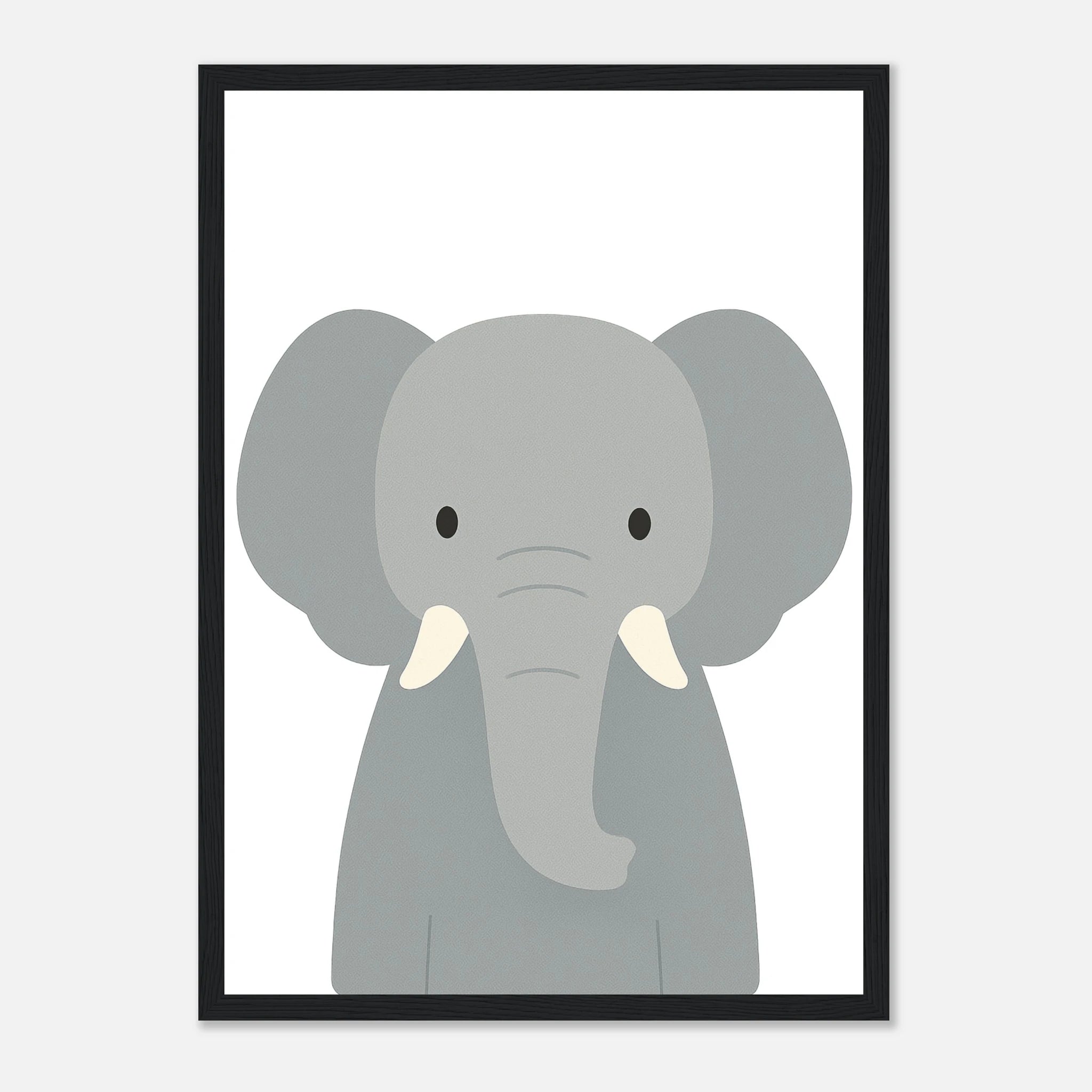 Black frame - Elephant – Minimalist Animal Art Print | Modern Nursery or Safari-Themed Poster - Play By Print