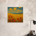 # all-groups - “Sun-Spun Fields” | Golden Wheat & Poppy Field Art Print - Play By Print