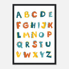 Black frame - Dinosaur Alphabet Poster | A–Z Dino-Themed ABC Print for Kids - CDT