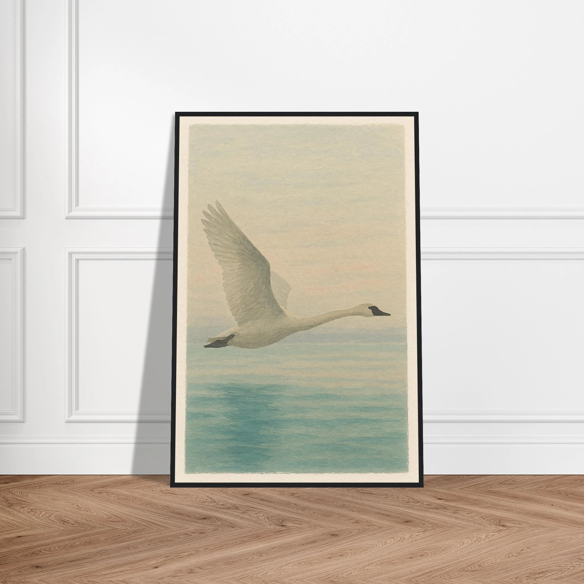 # all-groups - Grace in Flight – Watercolour Swan Over Calm Waters - Play By Print