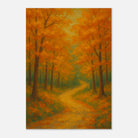 Unframed A3 (29.7 x 42 cm) - Golden Autumn Pathway Wall Art | Tranquil Woodland - Play By Print