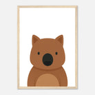 Wood frame - Wombat Nursery Print – Cute Australian Animal Wall Art - Play By Print