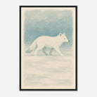 Black frame 40x60 cm 16x24″ - Silent Steps – Arctic Fox in Snow Wall Art Print - Play By Print