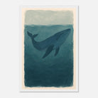 White frame 30x45 cm 12x18″ - Blue Whale – Gouache-Style Art Print - Play By Print