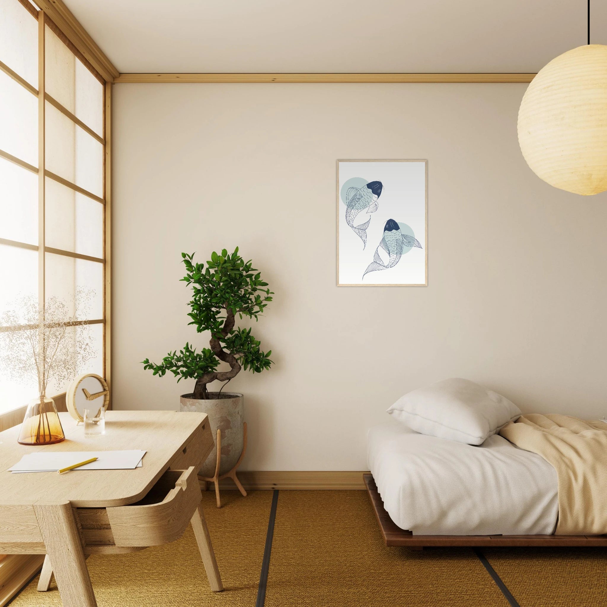 # all-groups - Minimalist Koi Fish Art Print - Jerin