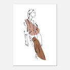 Unframed - Modern Muse – Minimalist Fashion Figure Line Art Print - Daisy