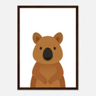 Dark wood frame - Quokka – Minimalist Australian Animal Art Print - Play By Print