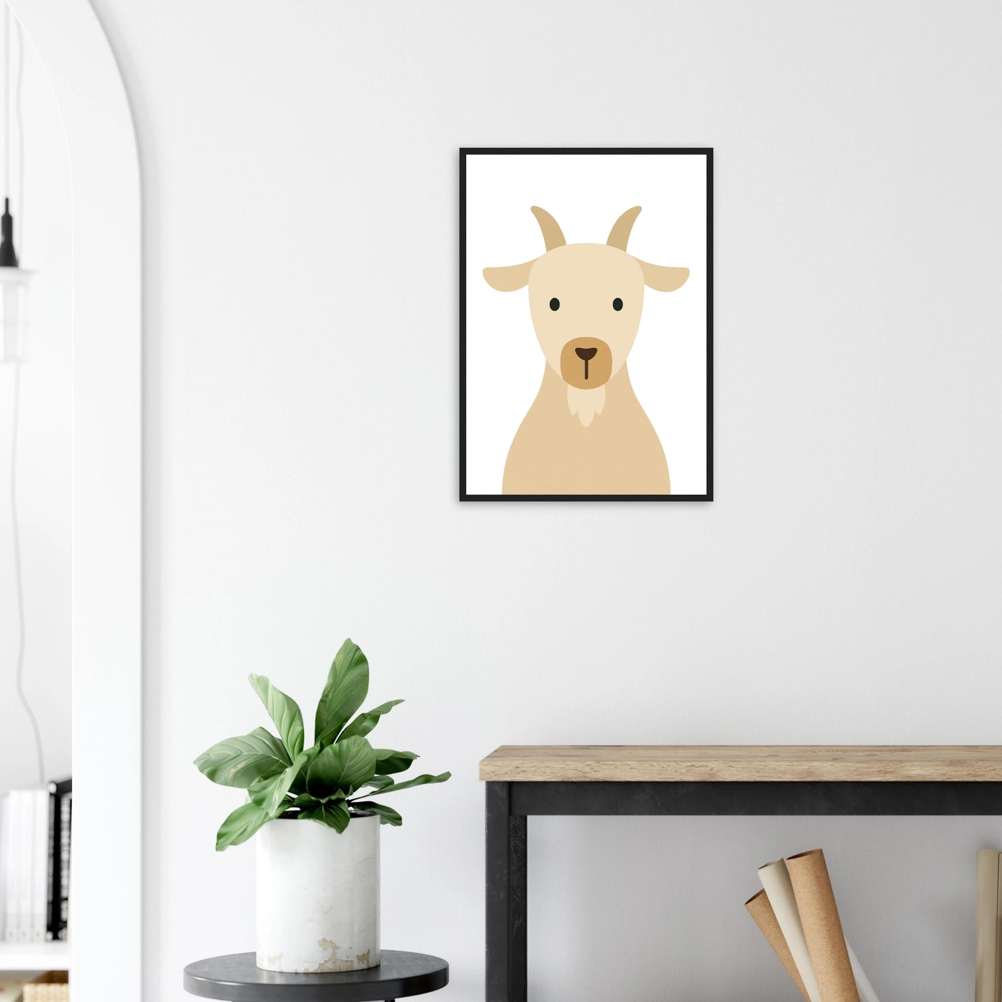 # all-groups - Goat – Minimalist Farm Animal Art Print | Nursery or Classroom Wall Poster - Play By Print