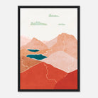 Black frame - Terracotta Peaks – Abstract Mountain Landscape Print by Daisy - Daisy