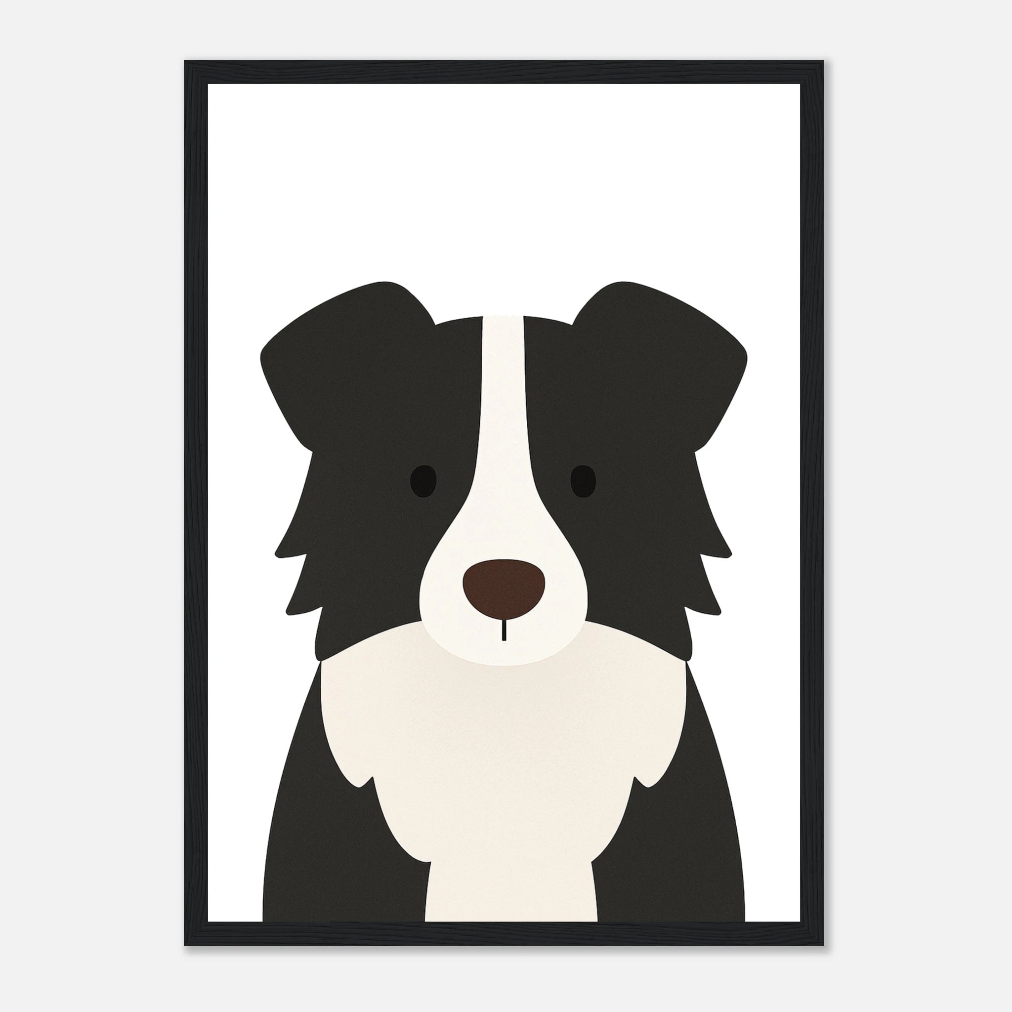 Black frame - Border Collie – Minimalist Dog Art Print | Modern Nursery or Pet Decor Poster - Play By Print