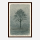 Dark wood frame 30x45 cm 12x18″ - Misty Monochrome Tree – Minimalist Landscape Art Print - Play By Print