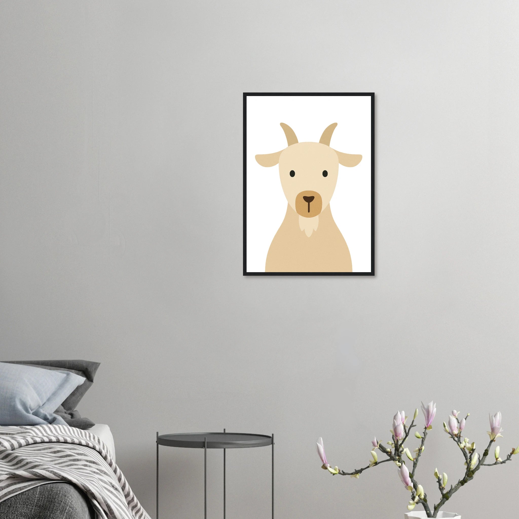 # all-groups - Goat – Minimalist Farm Animal Art Print | Nursery or Classroom Wall Poster - Play By Print
