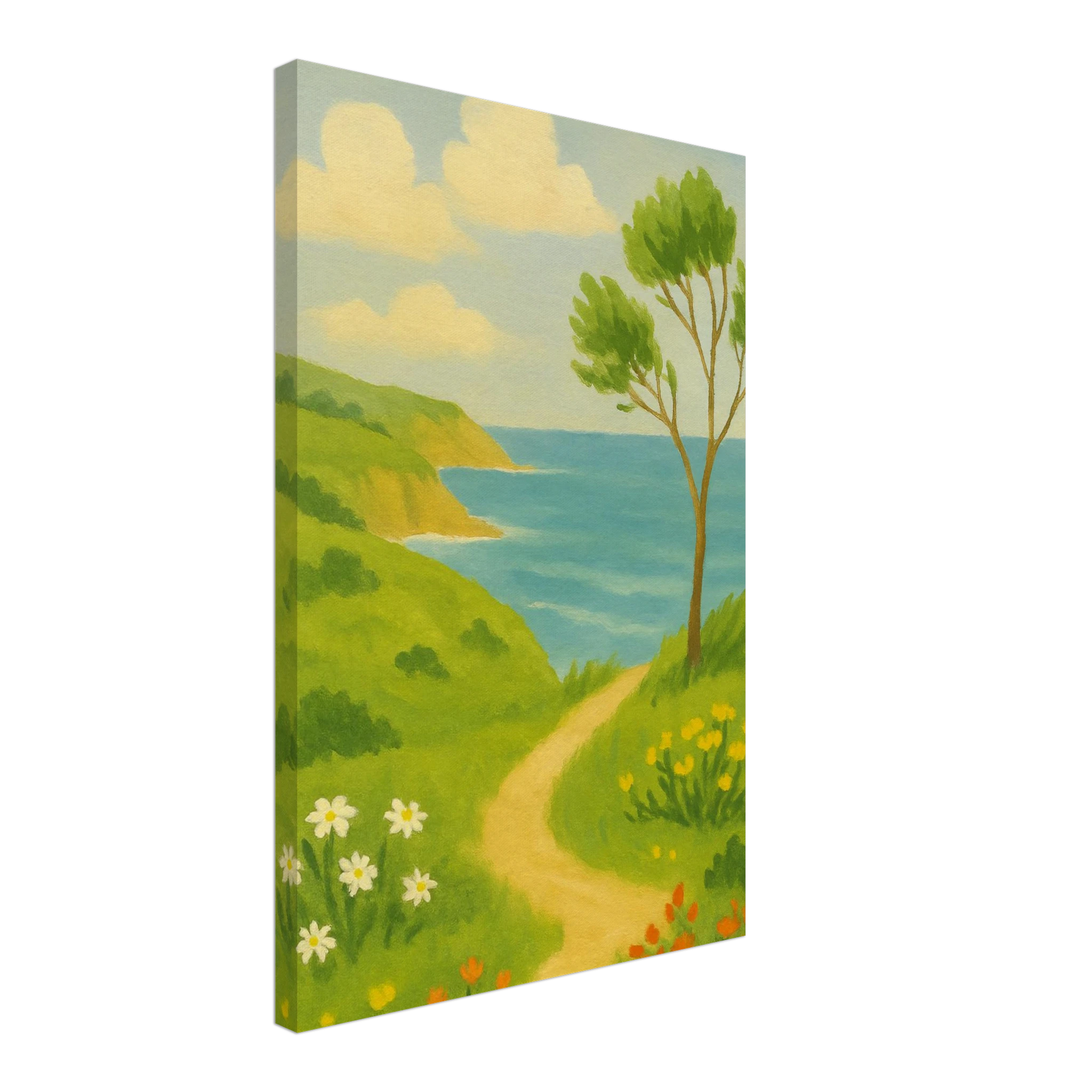 Canvas 40x60 cm 16x24″ - Windy Coastal Walking Path Canvas Wall Art - Play By Print