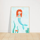 # all-groups - Redhead Mermaid Wall Art | Watercolour Ocean Nursery Print for Girls - Iris