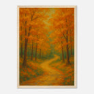 Wood frame A3 (29.7 x 42 cm) - Golden Autumn Pathway Wall Art | Tranquil Woodland - Play By Print