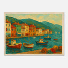 Wood frame A3 (29.7 x 42 cm) - Harbour Harmony – Mediterranean Village Wall Art Print - Play By Print