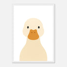 White frame - Duck – Minimalist Farm Animal Art Print | Nursery or Educational Wall Poster - Play By Print
