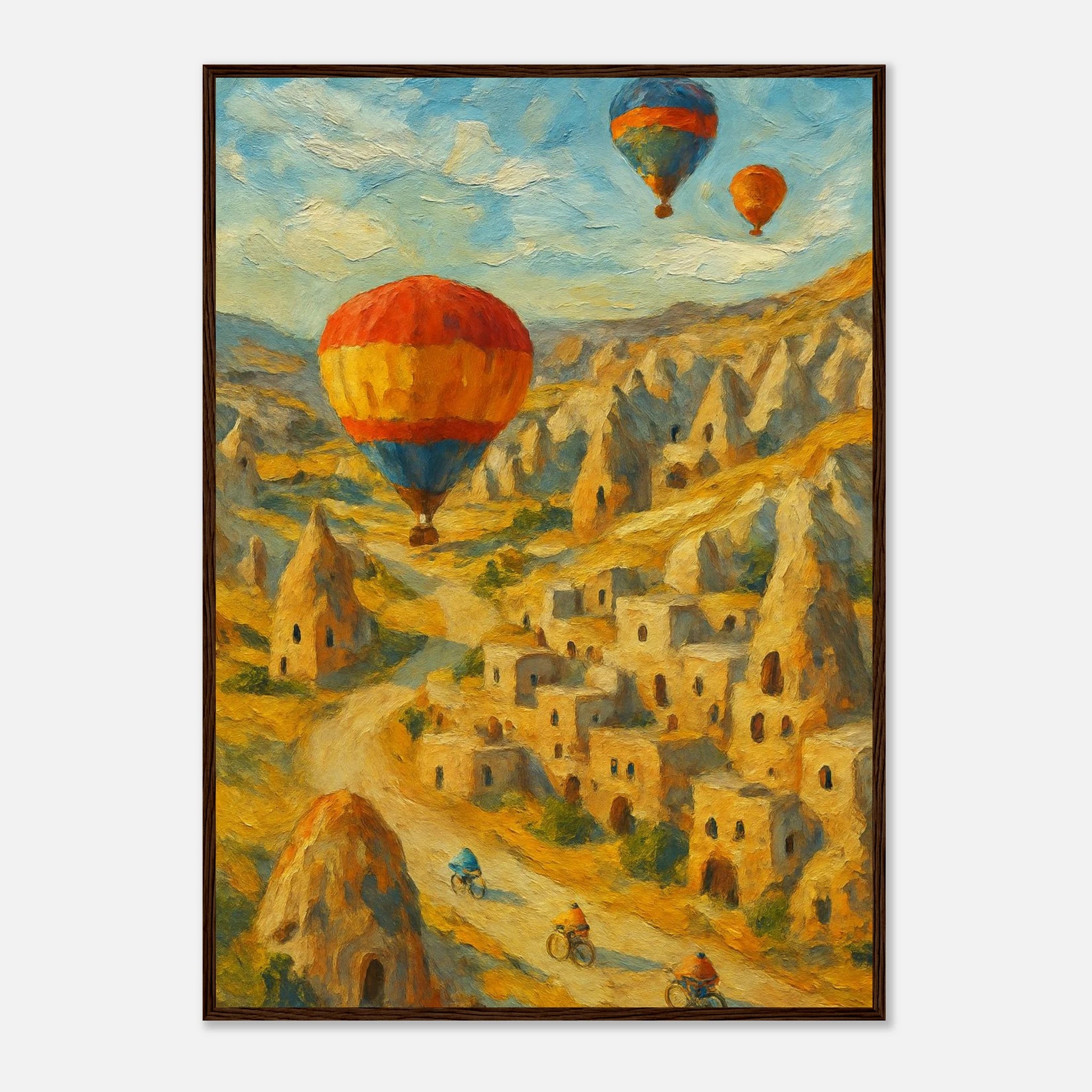 Dark wood frame A1 (59.4 x 84.1 cm) - "Drifting Over Cappadocia" Print | Turkish Landscape Wall Art - Play By Print