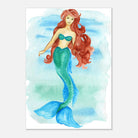 Unframed - Grace of the Sea – Red-Haired Mermaid Art Print 🐚🧜♀️ - Play By Print