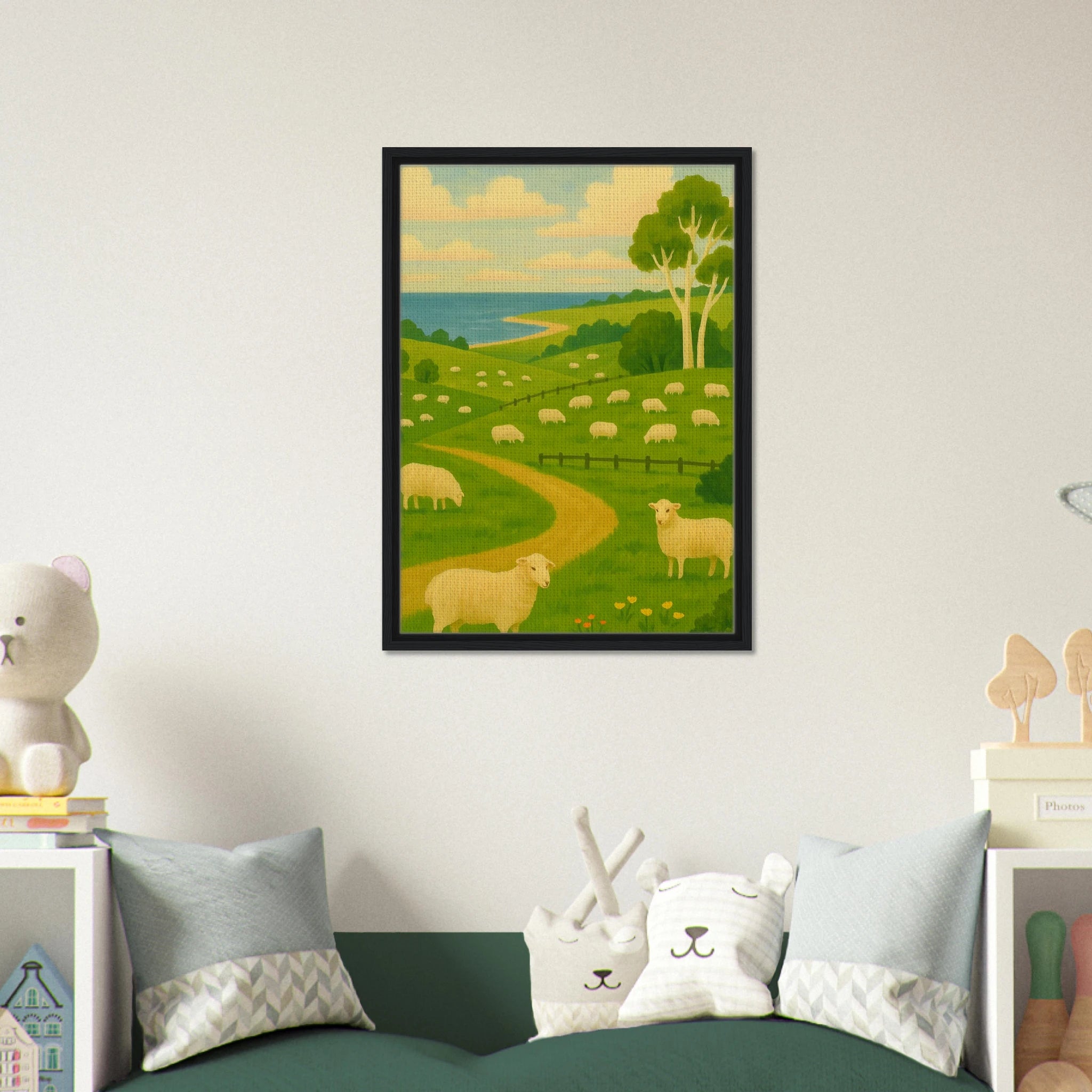 # all-groups - Coastal Sheep Meadow – Australian Pasture Canvas Wall Art - Play By Print