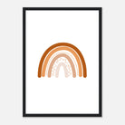 Black frame - Earthy Rust Boho Rainbow Wall Art - Jerin