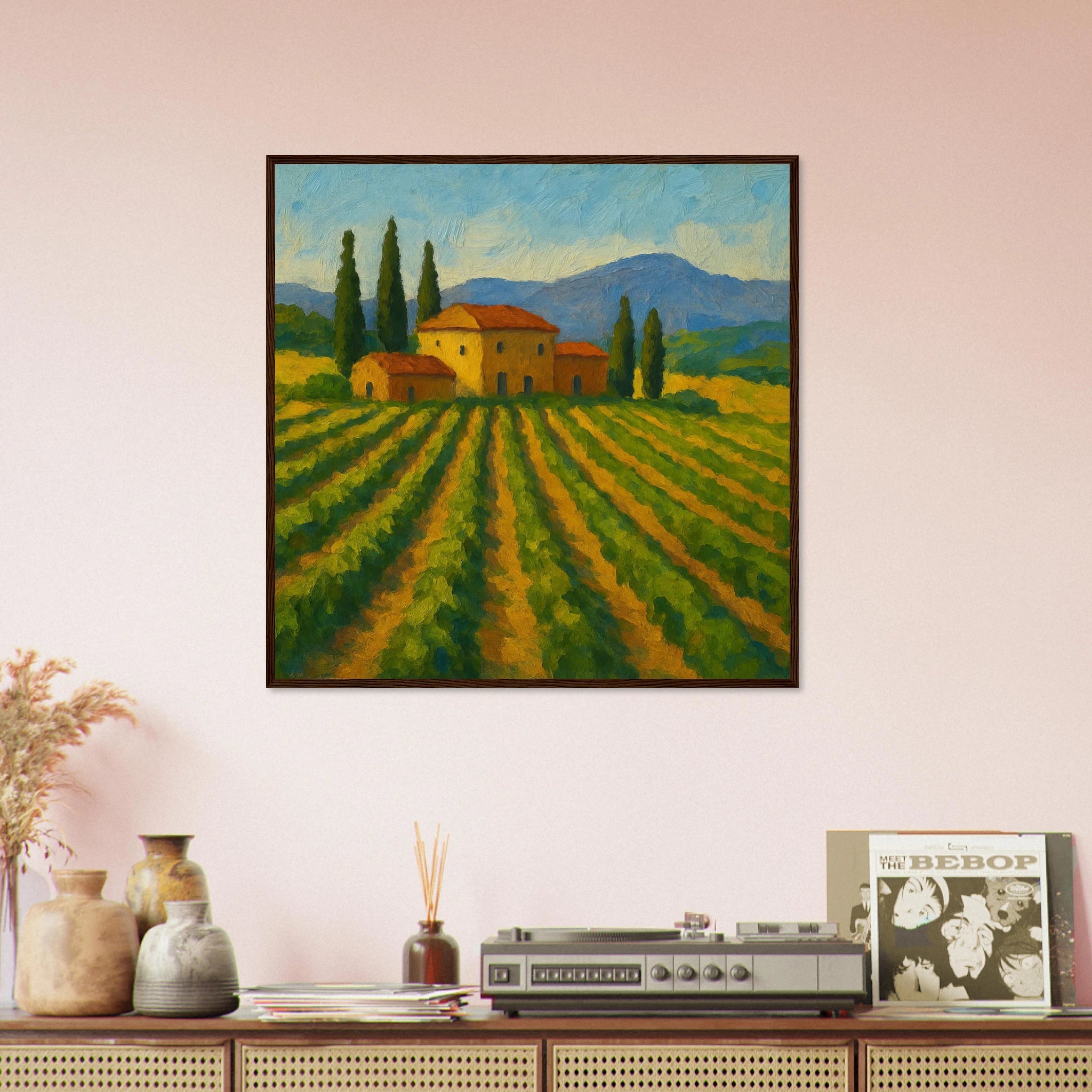 # all-groups - “Golden Rows” | Tuscany Vineyard Landscape Print - Play By Print# all-groups