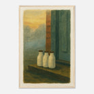 Wood frame 40x60 cm 16x24″ - Milk Bottles at Dawn – Gouache Still Life Art Print - Play By Print