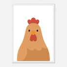 White frame - Chicken Nursery Print – Farm Animal Wall Art for Kids - Play By Print