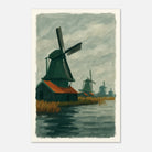 Unframed 40x60 cm 16x24″ - Dutch Windmills at Zaandam – Gouache-Style Art Print - Play By Print