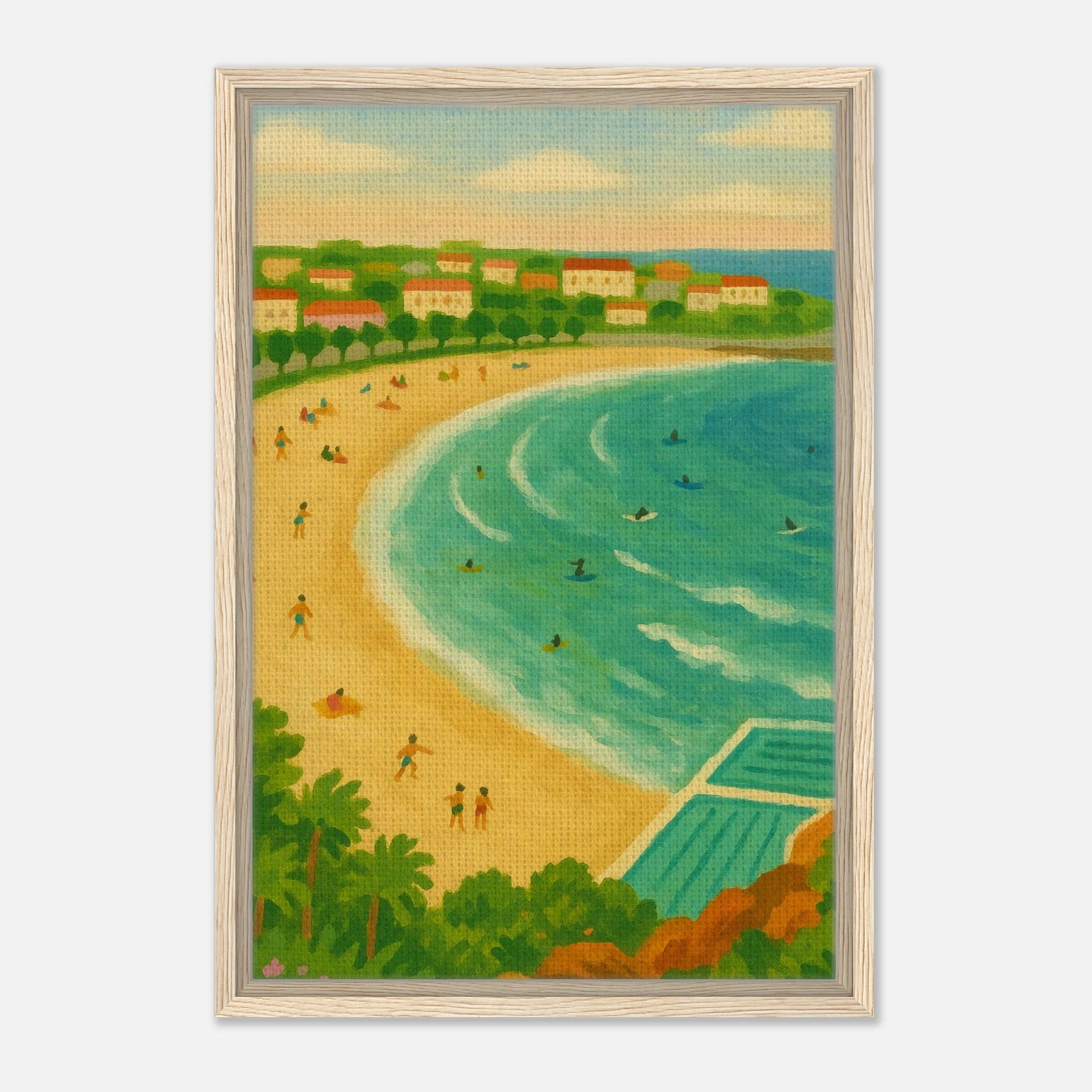Wood frame 40x60 cm 16x24″ - Bondi Beach Canvas Wall Art - Play By Print