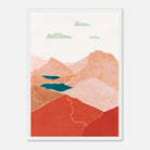 White frame - Terracotta Peaks – Abstract Mountain Landscape Print by Daisy - Daisy