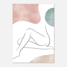 Unframed - Boho Nude Line Art Print | Minimalist Female Silhouette with Earth Tones - Iris