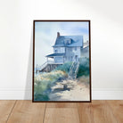 # all-groups - Seaside Cottage Steps – Coastal Art Print - Play By Print