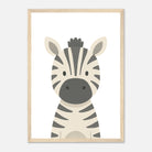 Wood frame - Zebra – Minimalist Safari Animal Art Print | Monochrome Nursery or Kids’ Poster - Play By Print