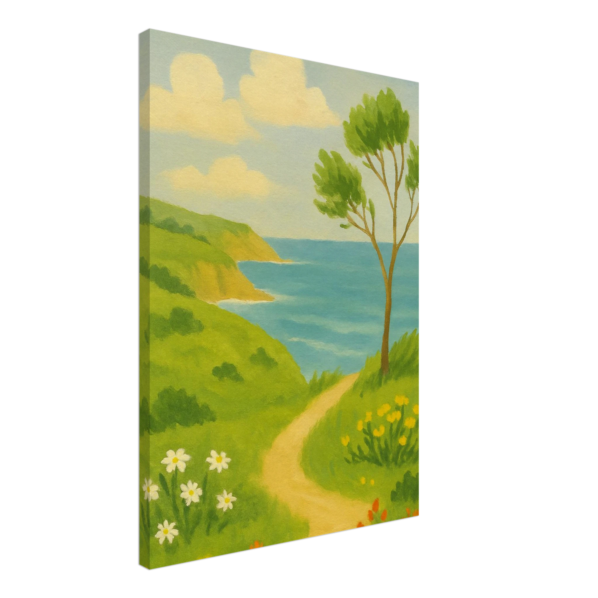 Canvas 50x70 cm 20x28″ - Windy Coastal Walking Path Canvas Wall Art - Play By Print