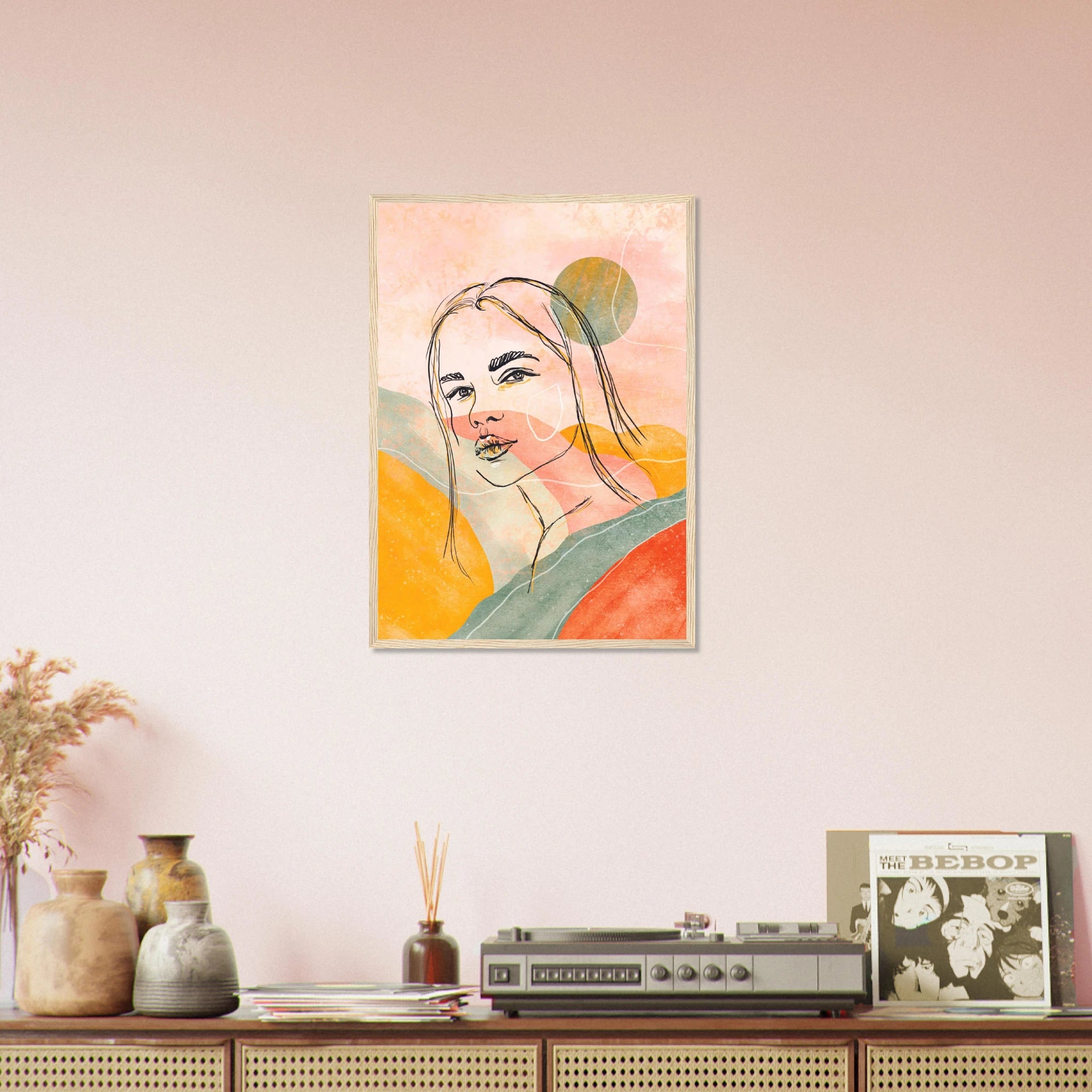 # all-groups - Sunset Muse – Abstract Female Portrait Wall Art - Daisy