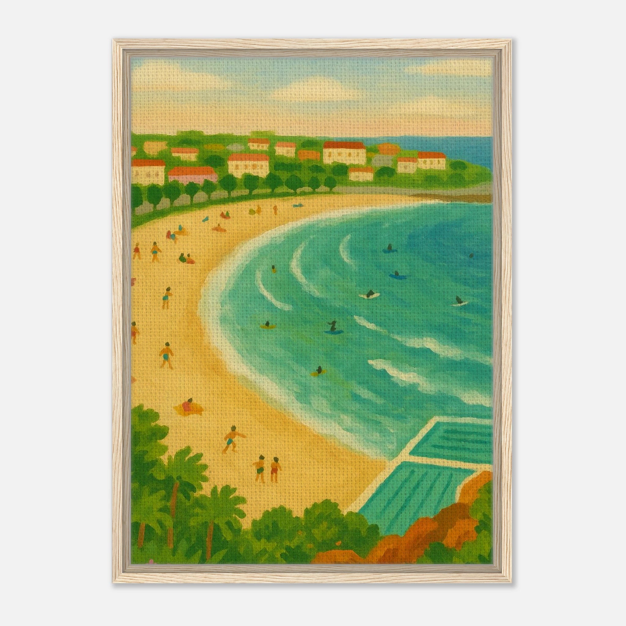 Wood frame 50x70 cm 20x28″ - Bondi Beach Canvas Wall Art - Play By Print