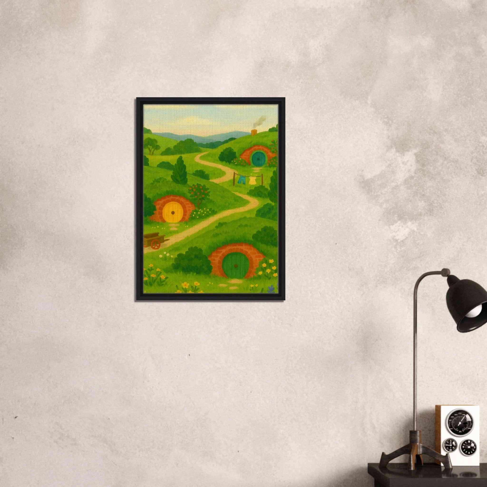 # all-groups - Hillside Hobbiton – New Zealand Hobbit Movie Set Canvas Wall Art - Play By Print